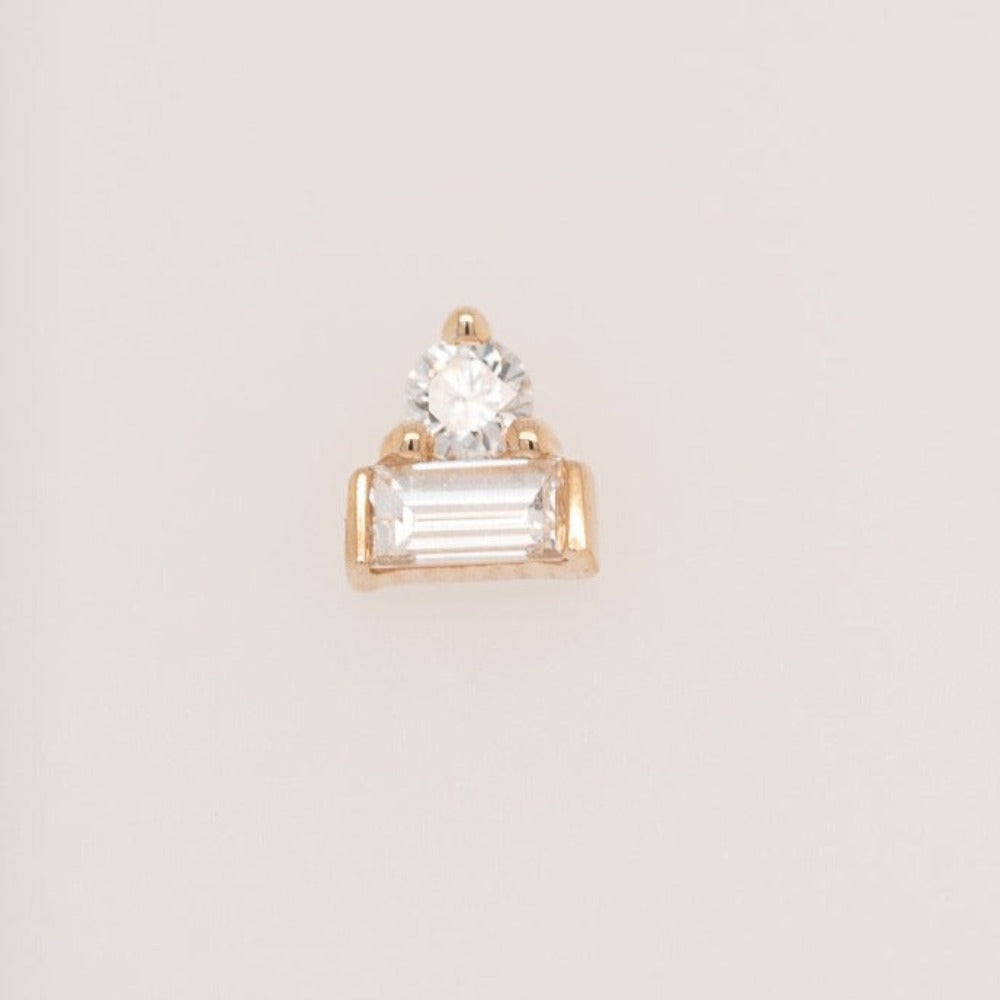 Diamond round and diamond baguette