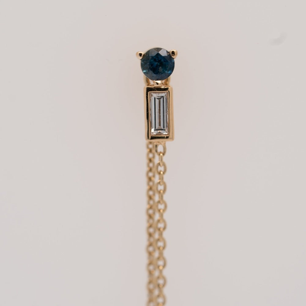 
                  
                    Diamond and Birthstone Chain Earring
                  
                