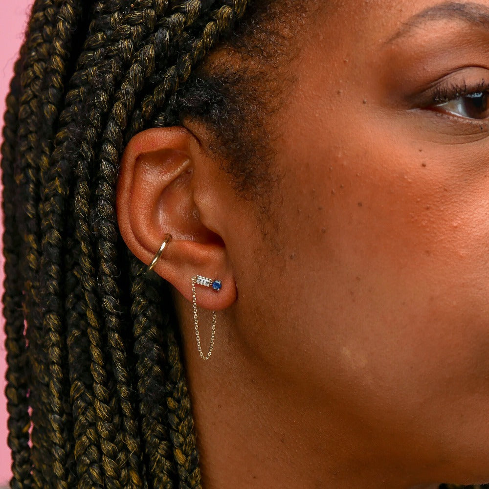 
                  
                    Diamond and Birthstone Chain Earring
                  
                